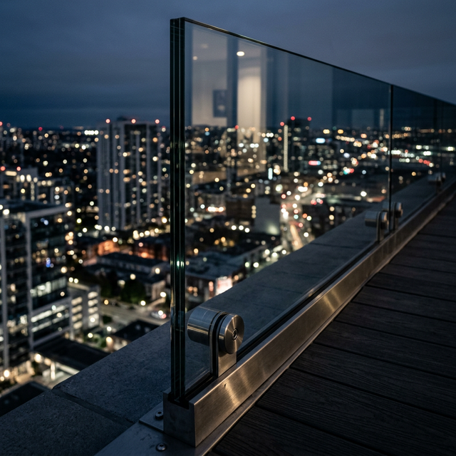 Glass railing detail